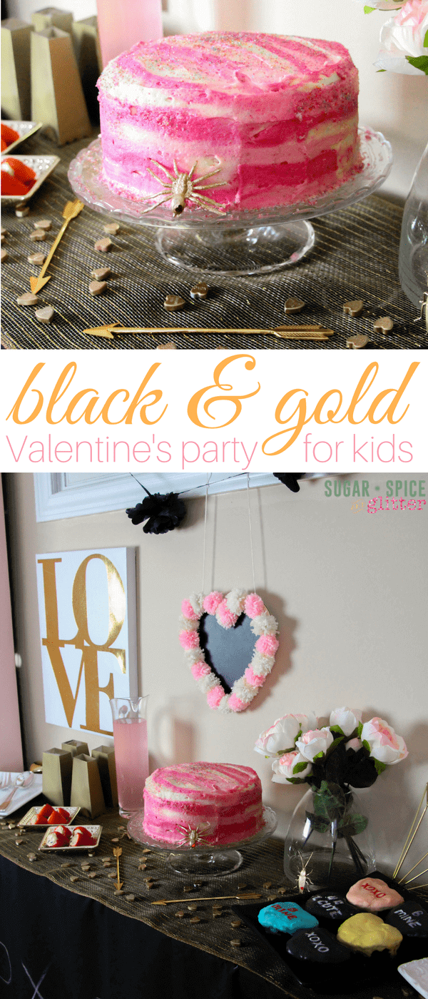 Black and gold Valentine's Party for Kids - complete with party planning printables, tips on how to make throwing casual parties stress-free so you can enjoy the preparation as much as the party