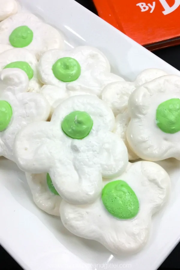 Kids will go crazy for this Green Eggs and Ham cookie recipe! Perfect for a snack after reading his books or a Seuss party food