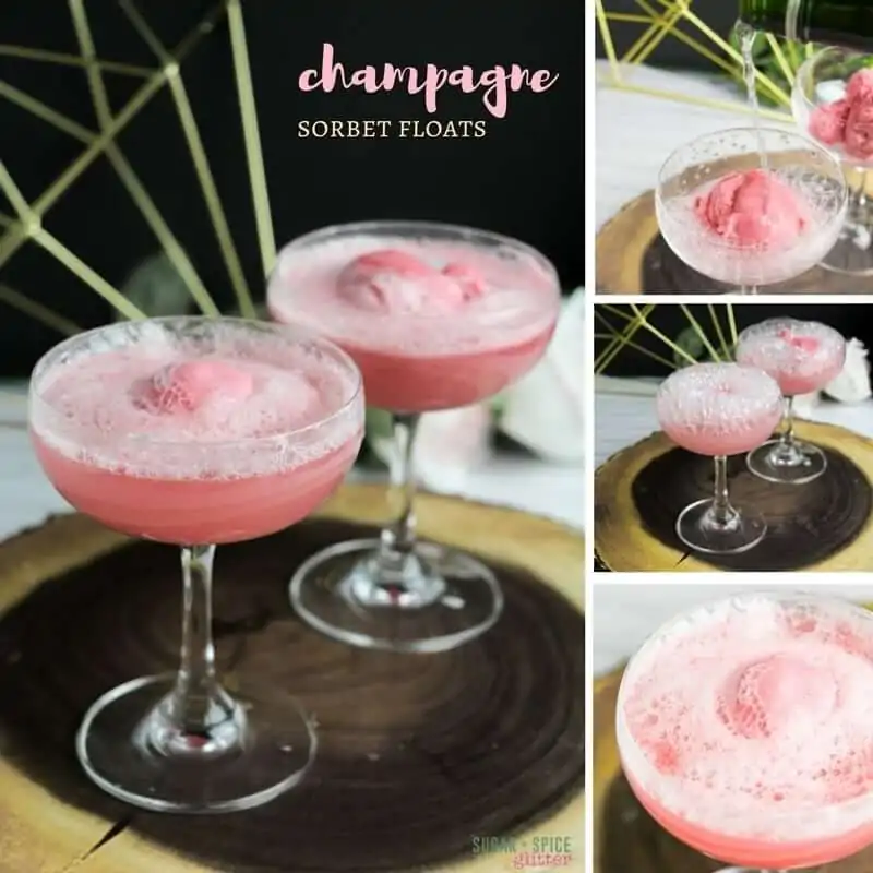 How to make delicious champagne sorbet float cocktails - a delicious way to toast any special occasion