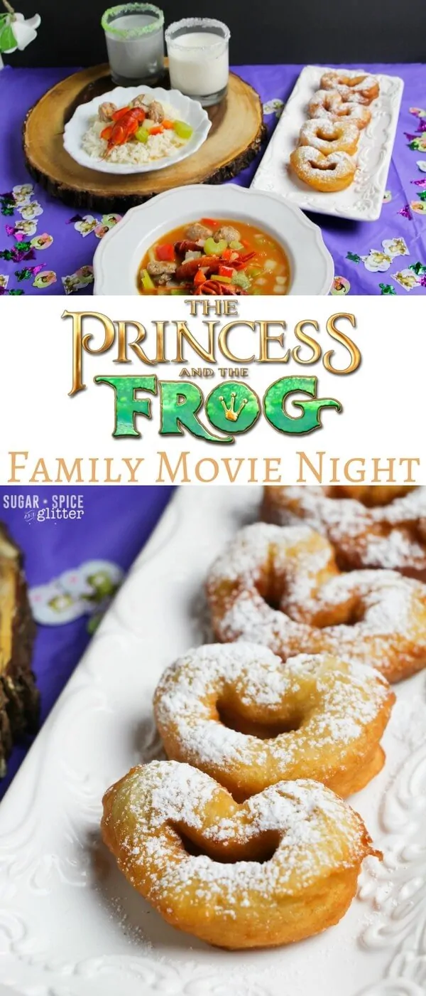 Princess & the Frog Disney Family Movie Night with easy decor, craft and menu ideas. Grab your free printable planning sheet for your own family movie night and get some inspiration!