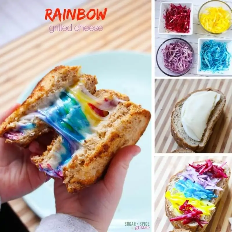 How to make an easy rainbow grilled cheese sandwich for kids