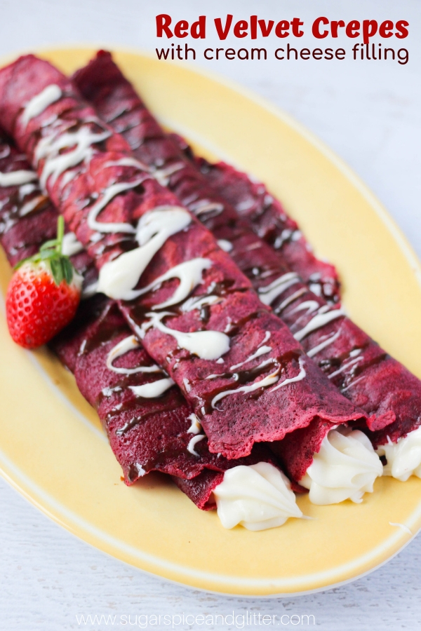 Red Velvet Crepes with Cream Cheese Filling