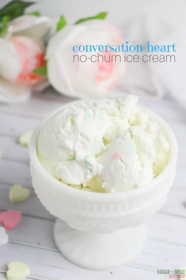 No-Churn Conversation Heart Ice Cream