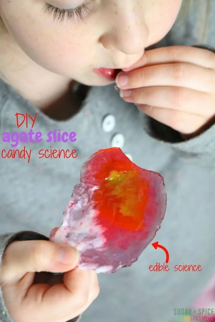 Science you can eat! This fun candy science experiment explores how agate crystals are formed in a delicious, hands-on science experiment that kids can eat
