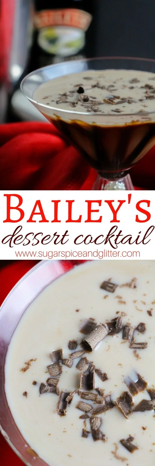 An easy Bailey's cocktail with chocolate liqueur, chocolate syrup and chocolate shavings for when you deserve a bit of indulgence