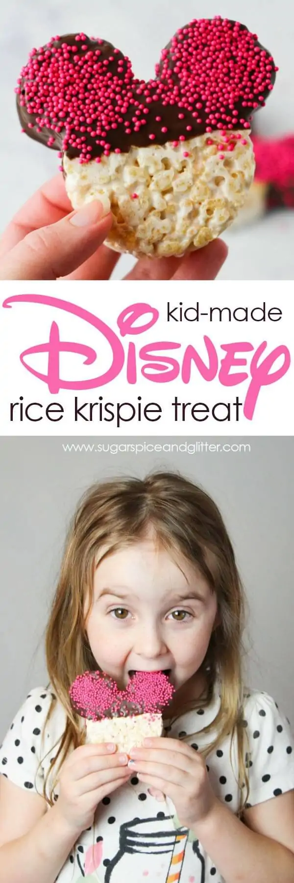 An easy Disney dessert kids can make to have a bit of the parks at home, these Mickey-shaped Rice Krispie treats are a classic treat that's allergy-safe for lunch boxes or playdates