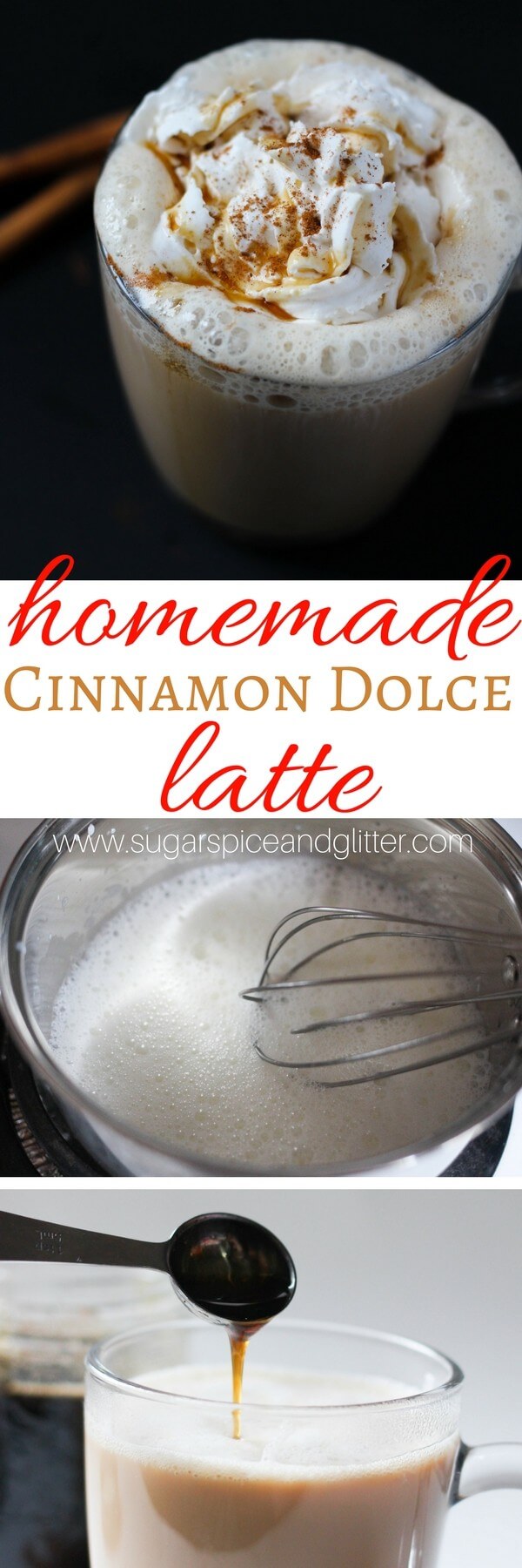 An easy homemade cinnamon dolce latte with easy homemade cinnamon coffee syrup - Starbucks flavor for a fraction of the cost