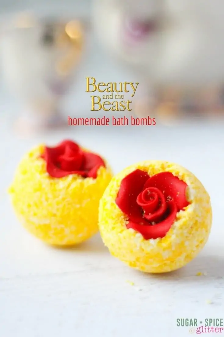 DIY Belle’s Bath Bombs, a fun Disney craft for Beauty and the Beast fans craving some relaxation. A pretty homemade bath bomb recipe