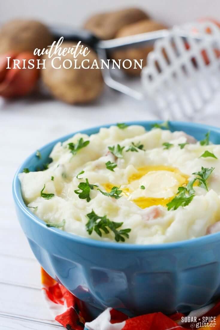 Irish Colcannon is the ultimate comfort food. Creamy, buttery mashed potatoes loaded with bits of ham, buttery cabbage and scallions - there's a reason the Irish are known for their potatoes