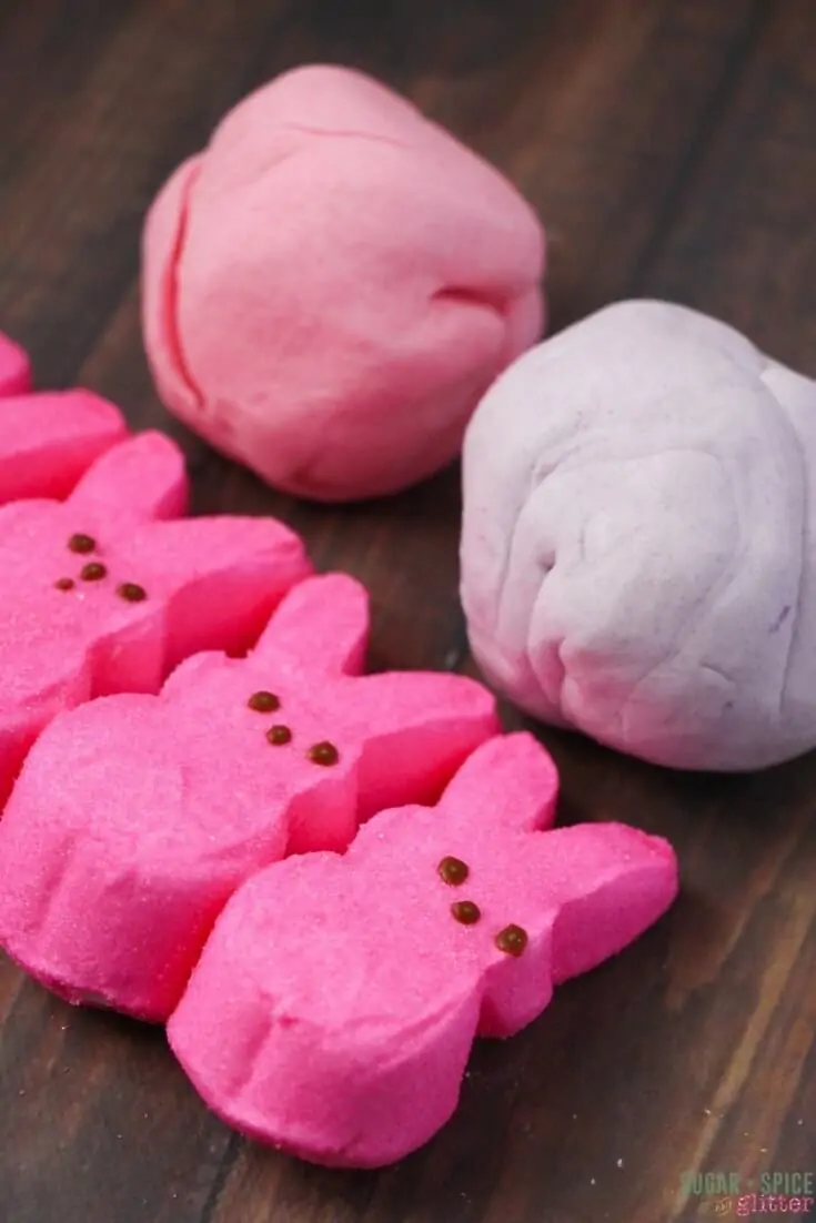 Stretchy and edible marshmallow play dough that dries into beautiful Easter ornaments