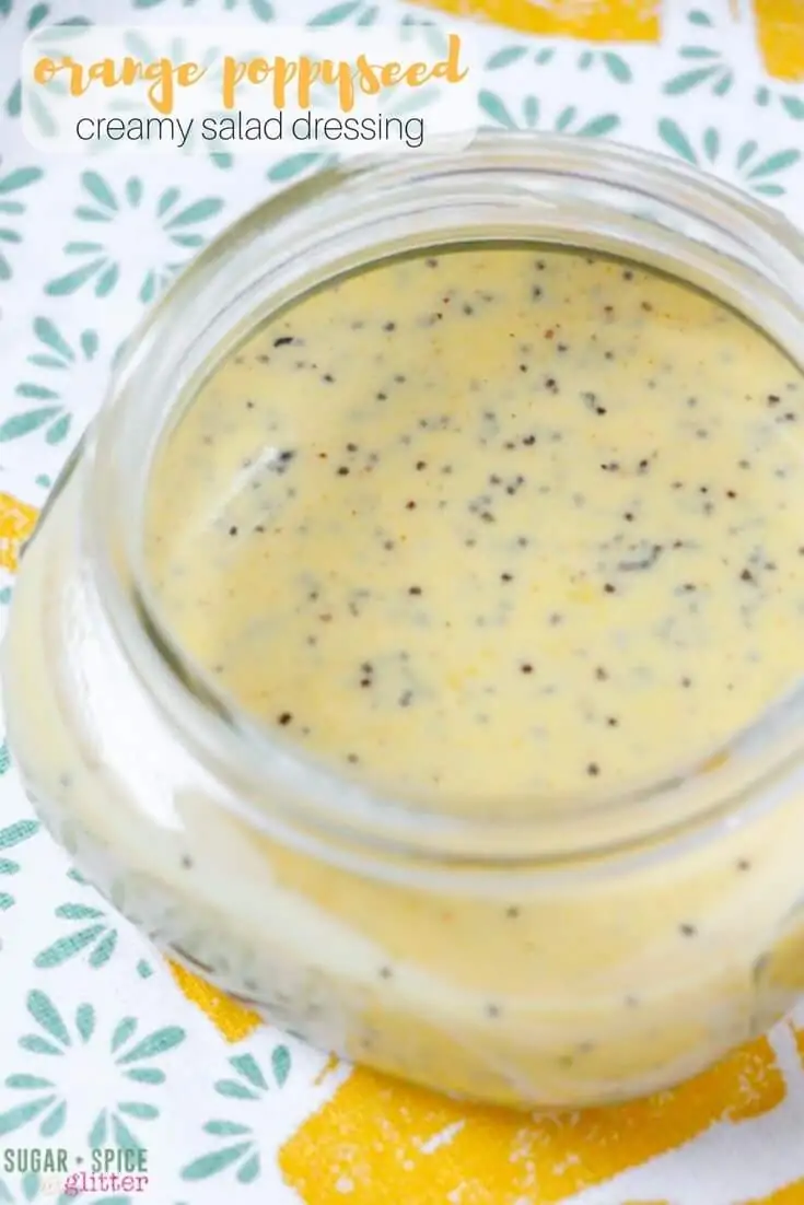 This Homemade Orange Poppyseed Dressing is creamy and decadent yet completely dairy-free. Perfect for taking a boring chicken salad from drab to fab!
