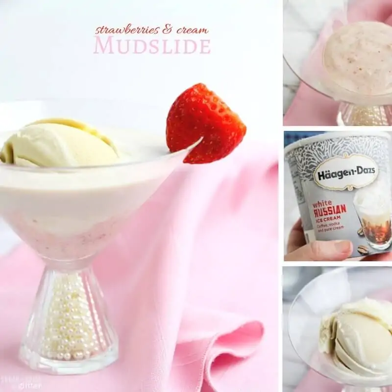 How to make a Strawberries & Cream Mudslide - three cocktails in one, this ice cream dessert cocktail gives you the best of both worlds - desserts and drinks