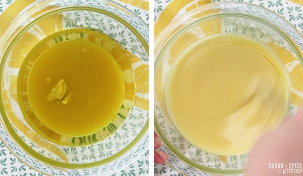 in-process image of how to make an orange poppy seed salad dressing