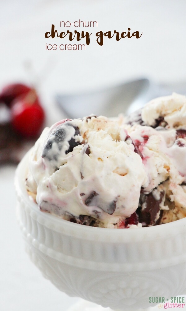 No-Churn Cherry Garcia Ice Cream - a smooth and creamy chocolate cherry ice cream without an ice cream machine