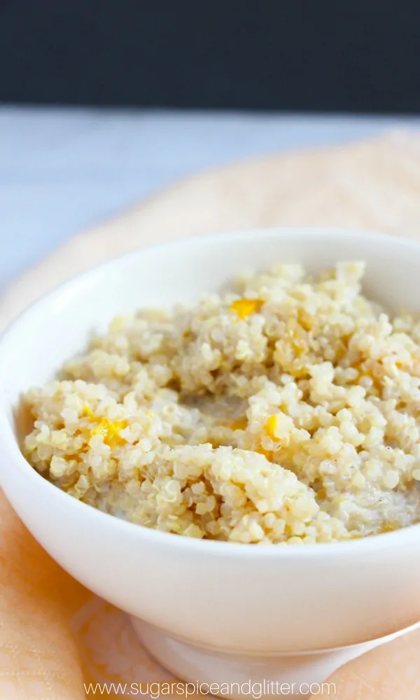 Make this healthy Instant Pot breakfast quinoa as an alternative to sugary oatmeal packets. Swap out the peaches for your favorite breakfast fruit