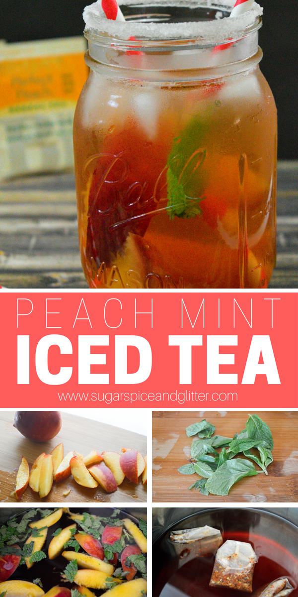 Peach Iced Tea is the ultimate summer drink recipe - and it's even more refreshing when you add a hint of mint. You can also use this as a mixer for a copycat Disney sweet tea cocktail