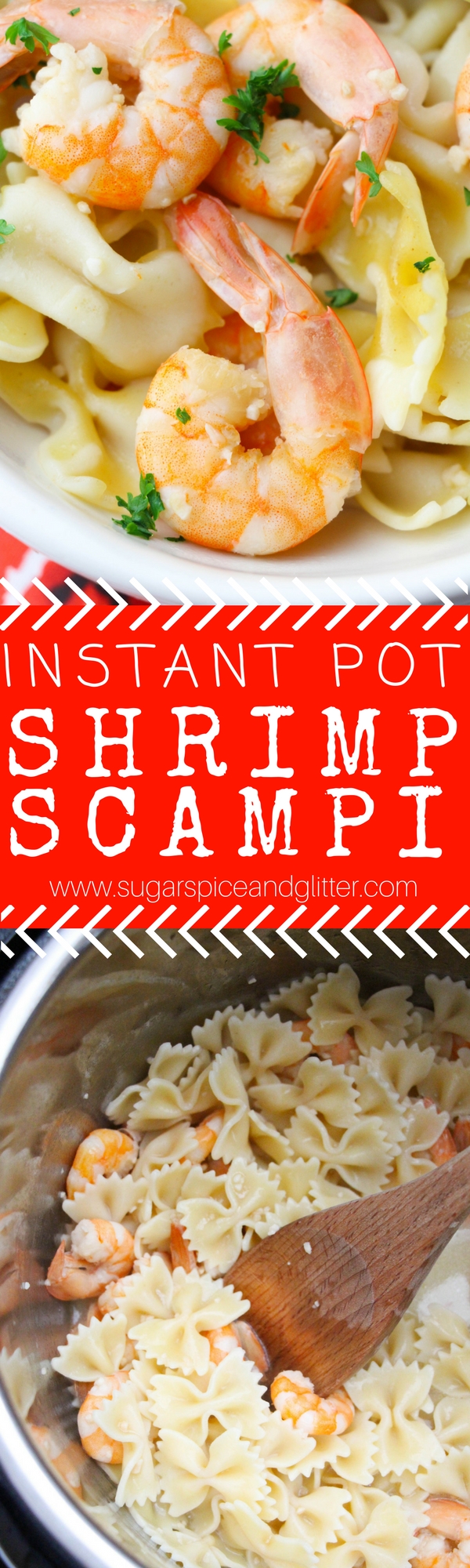 Garlicky, buttery Instant Pot Shrimp Scampi - a 15-minute meal for busy weeknights. A delicious seafood pasta recipe your family will love