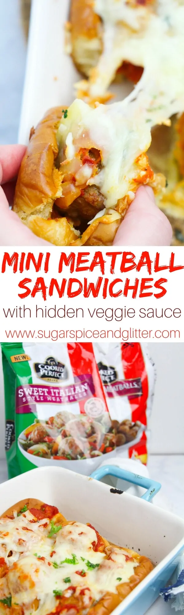 Pull-Apart Mini Meatball Sandwiches with hidden veggie sauce are a delicious and easy meal your whole family will go crazy for - this is one meatball recipe you have to try!