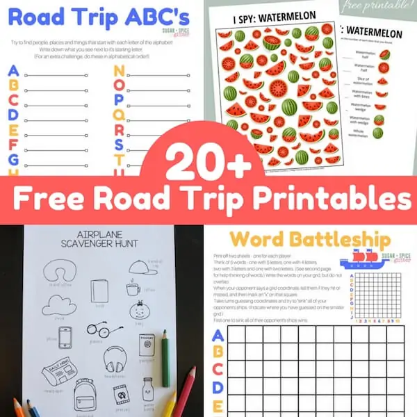 Free Printable Travel Games for Kids
