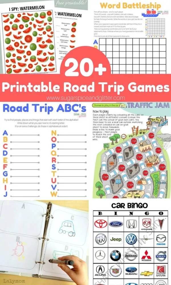 20+ FREE Road Trip Game Printables ⋆ Sugar, Spice and Glitter