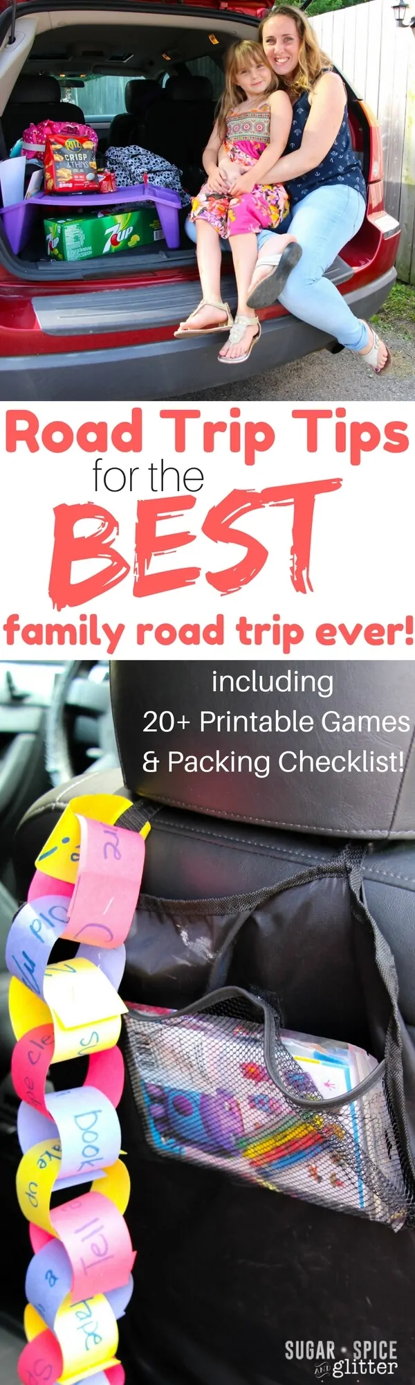 Awesome tips for the best family road trip ever, including activities and what to pack to keep everyone happy. Bonus printable packing checklist and 20+ Printable Road Trip Games for Kids.