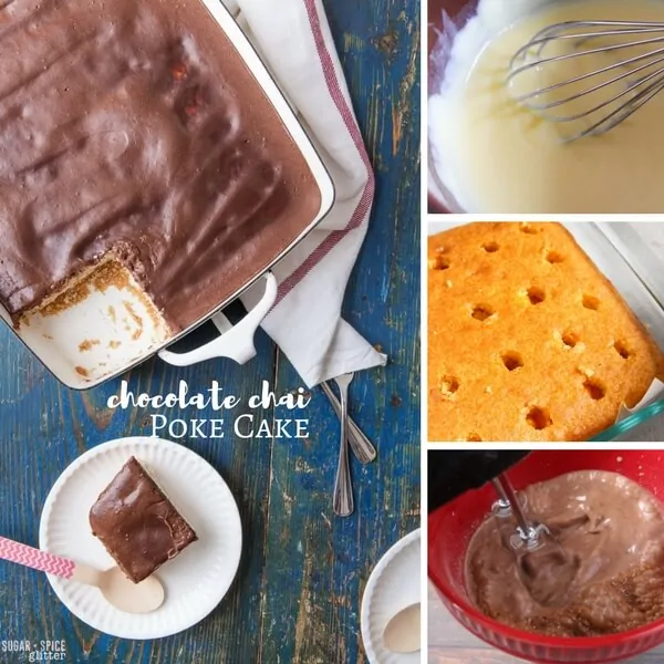 How to make a delicious chocolate poke cake with spiced vanilla cake