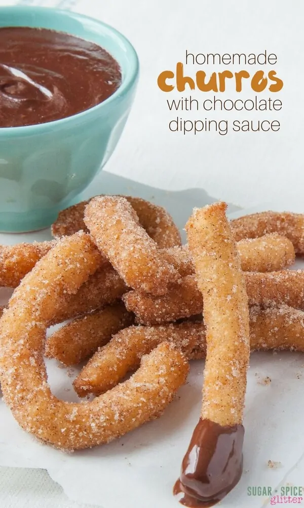Homemade Churros with Chocolate Dipping Sauce