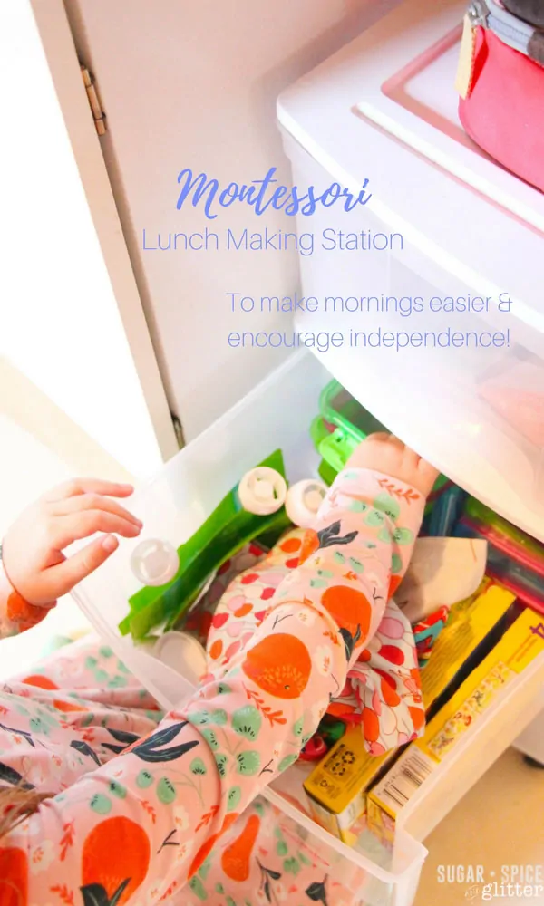Back to School Montessori Lunch Station to make mornings easier and encourage independence
