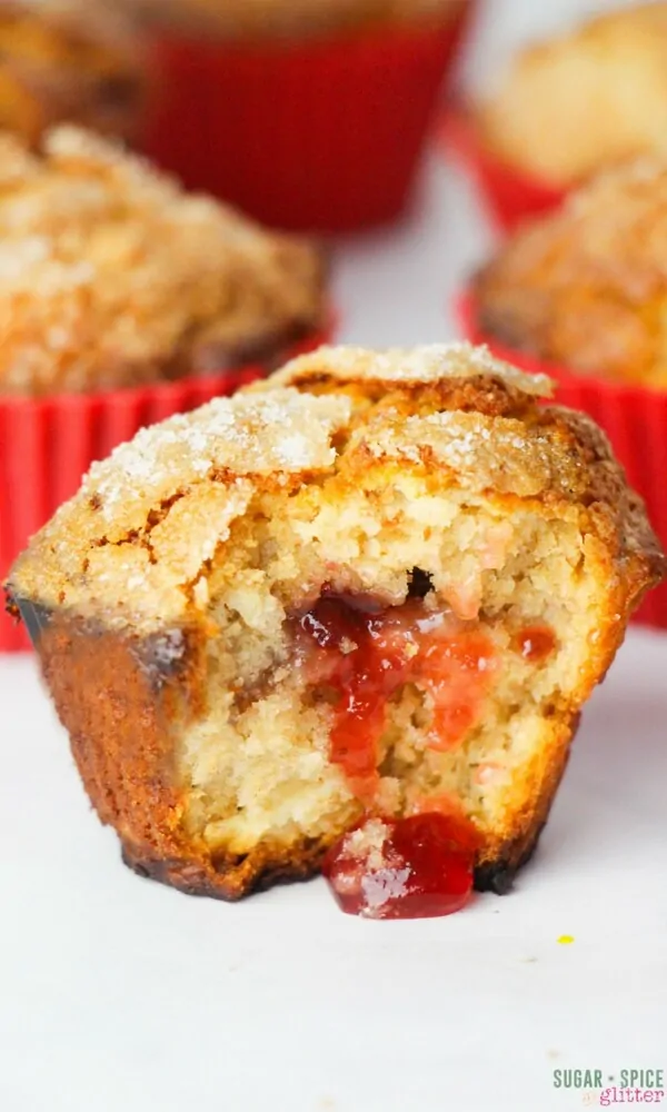 Peanut Butter Muffins with jam filling recipe