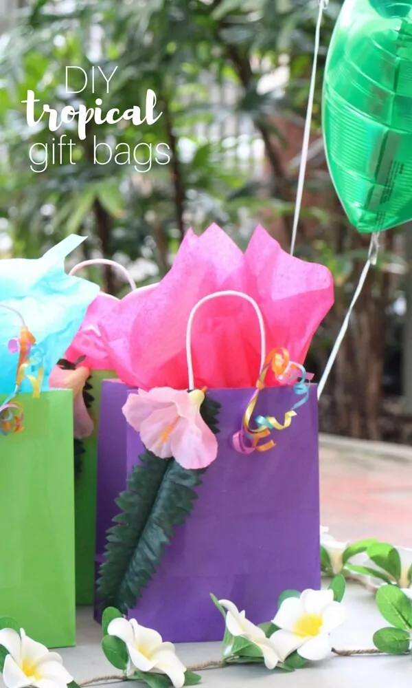 DIY Tropical Gift Bags (with Video)