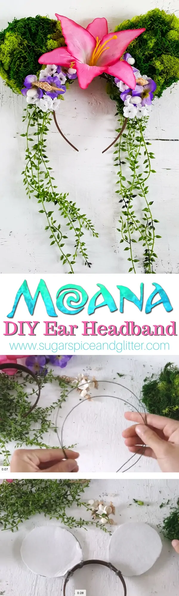 Moana Tefiti Mickey Mouse Ears perfect for a Moana party or DIY accessories for wearing to DisneyWorld