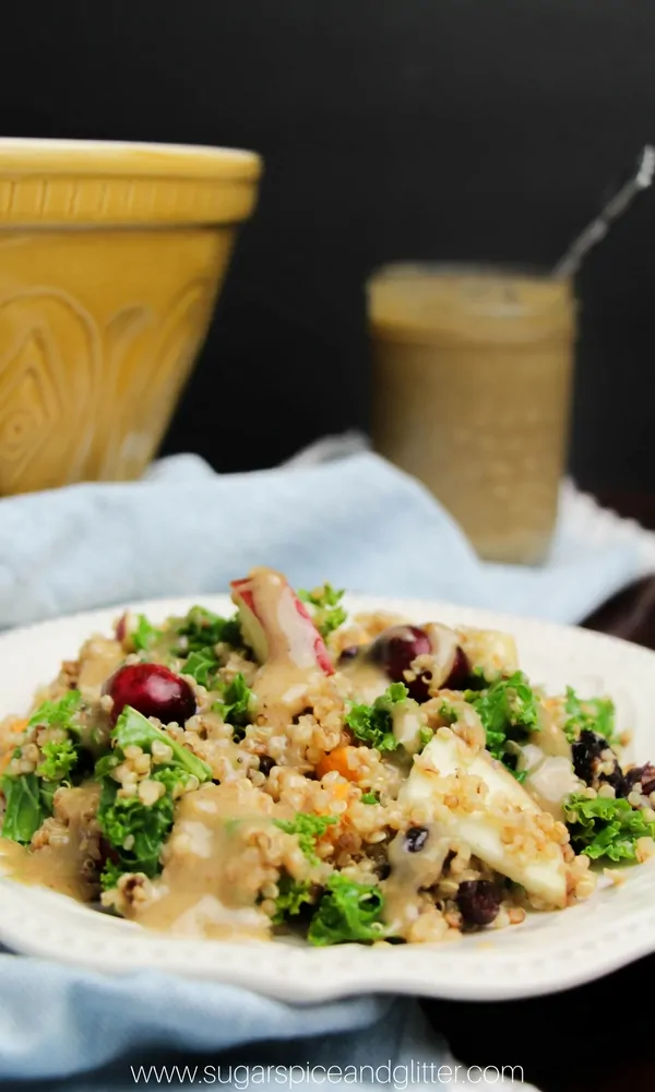 This creamy maple walnut dressing is dairy-free and vegan