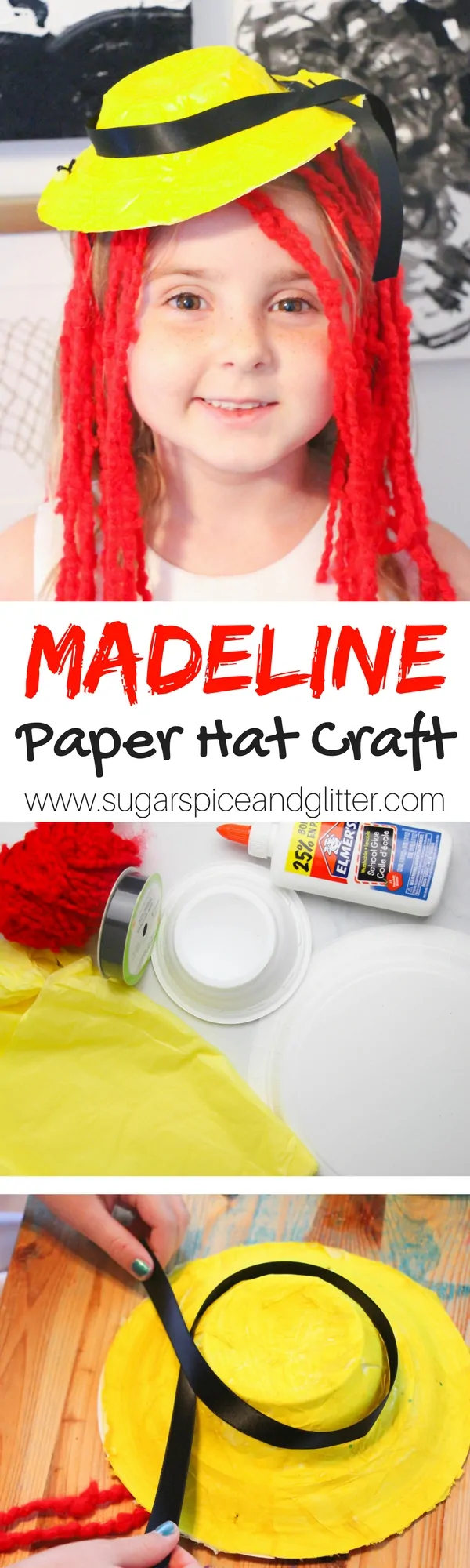 M is for Madeline Craft - a cute kids craft inspired by the classic children's book. The perfect way to use up leftover paper plates or yarn