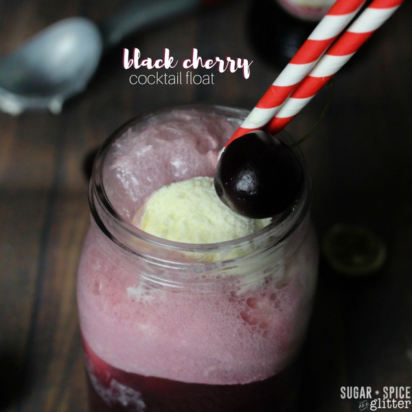 How to make a Black Cherry Cocktail Float recipe with vodka and fresh black cherries