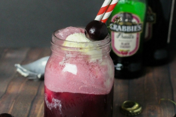 Easy Black Cherry Cocktail with vodka and ice cream