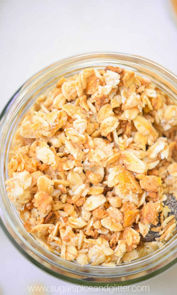 This easy apple breakfast recipe is crunchy and hearty - a delicious combination of dried fruits, honey-sweetened oats and apple spice