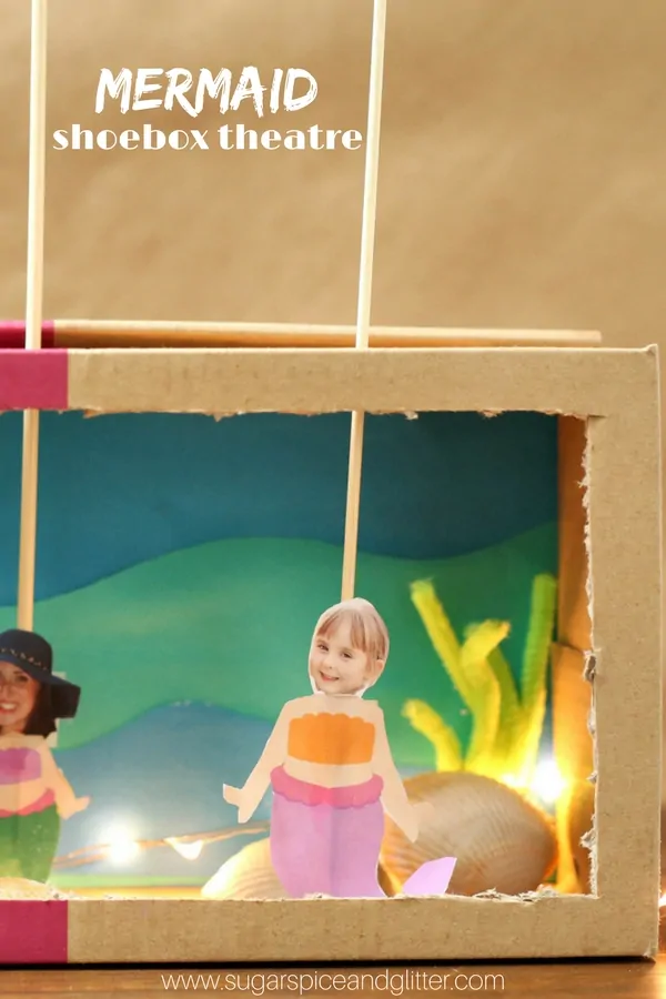 Mermaid Shoebox Theatre - an easy puppet theatre kids can make