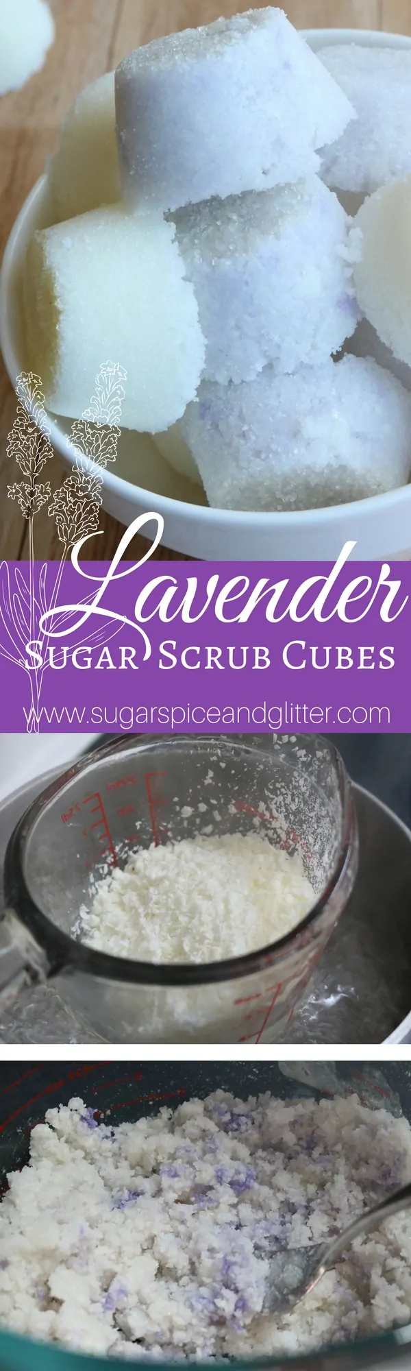 Homemade lavender sugar scrub cubes make a great homemade gift and are a good option for daily, gentle exfoliation. Add this to your homemade beauty product collection