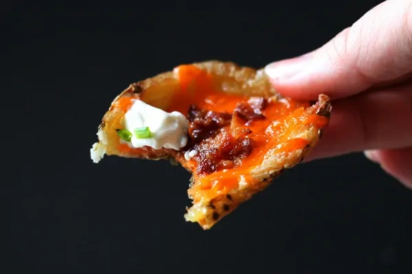 A delicious baked potato skin just like you can get at the pub