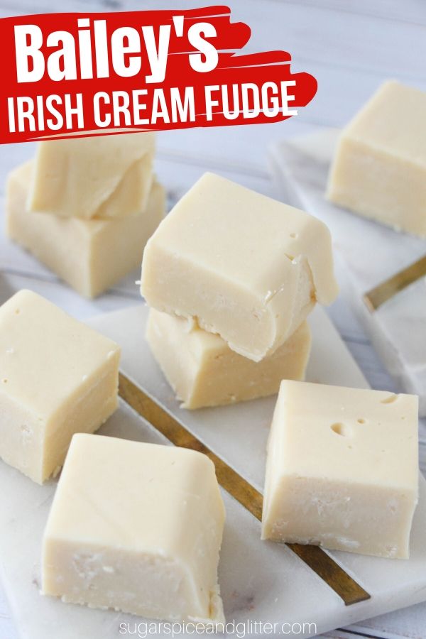 How to make Bailey's Irish Cream fudge with just 3 ingredients! A no cook fudge recipe perfect for gift-giving or holiday entertaining