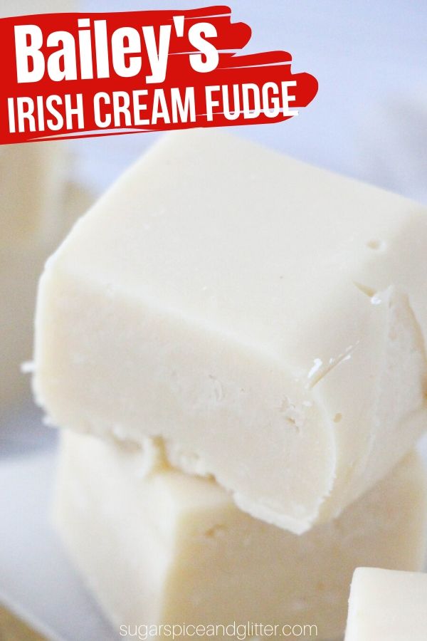 A creamy and delicious no-cook fudge made with Bailey's Irish Cream. A delicious homemade gift for Christmas or St Patrick's day treat just for grown-ups