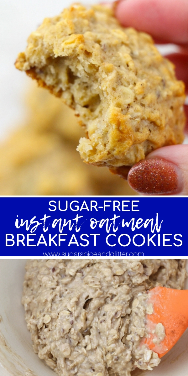 These Sugar-free Instant Oatmeal Breakfast Cookies are just sweet enough to feel like a treat (thanks to mineral-rich maple syrup) with a crunchy exterior and a chewy, cake-like texture that isn't too dense. Your kids won't believe you're letting them having cookies for breakfast!
