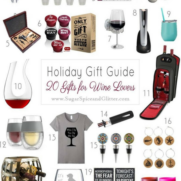 The perfect gifts for the wine lovers on your list. Everything from stoppers, to decanters, and wine storage