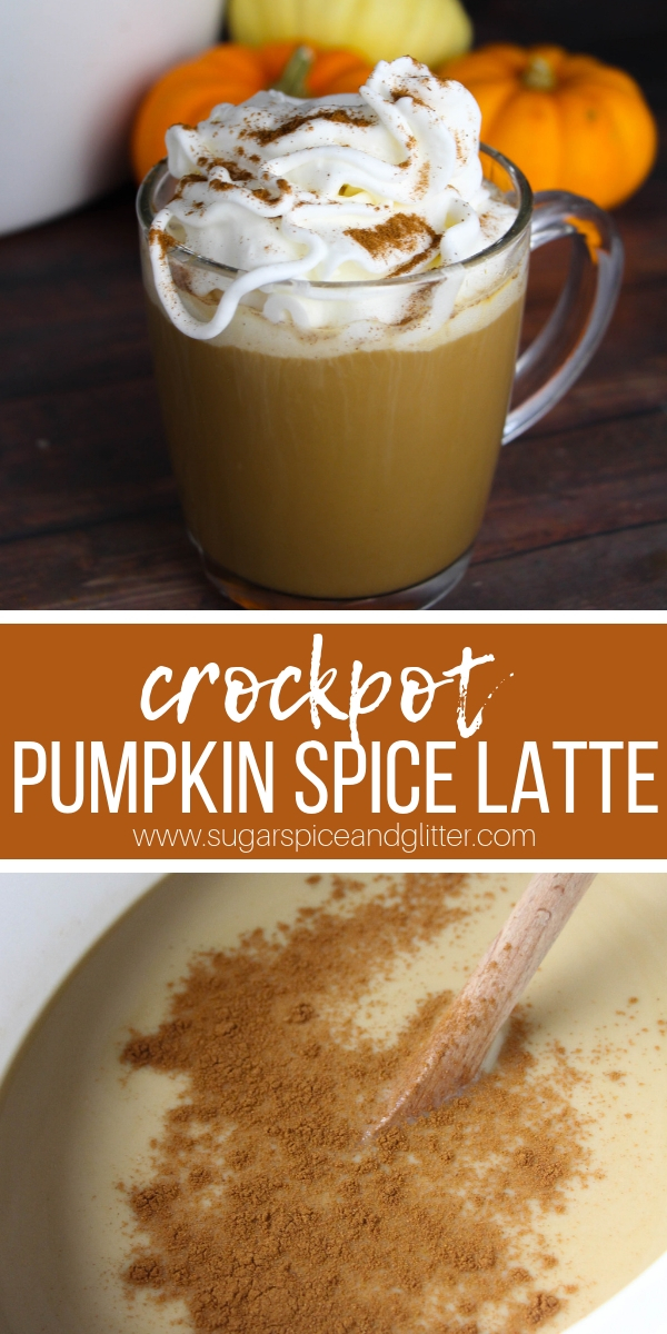 How to make the best Pumpkin Spice Lattes - in a crockpot! These delicious lattes are made with real pumpkin and fall-inspired spices, skipping the artificial flavors of the famous coffeeshop version