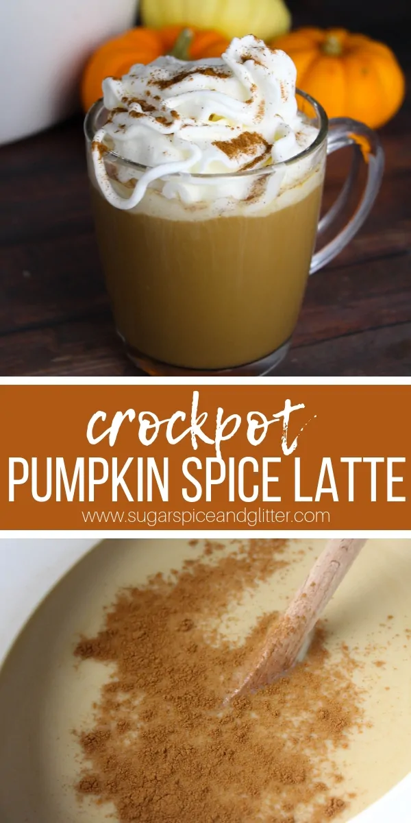 How to make the best Pumpkin Spice Lattes - in a crockpot! These delicious lattes are made with real pumpkin and fall-inspired spices, skipping the artificial flavors of the famous coffeeshop version