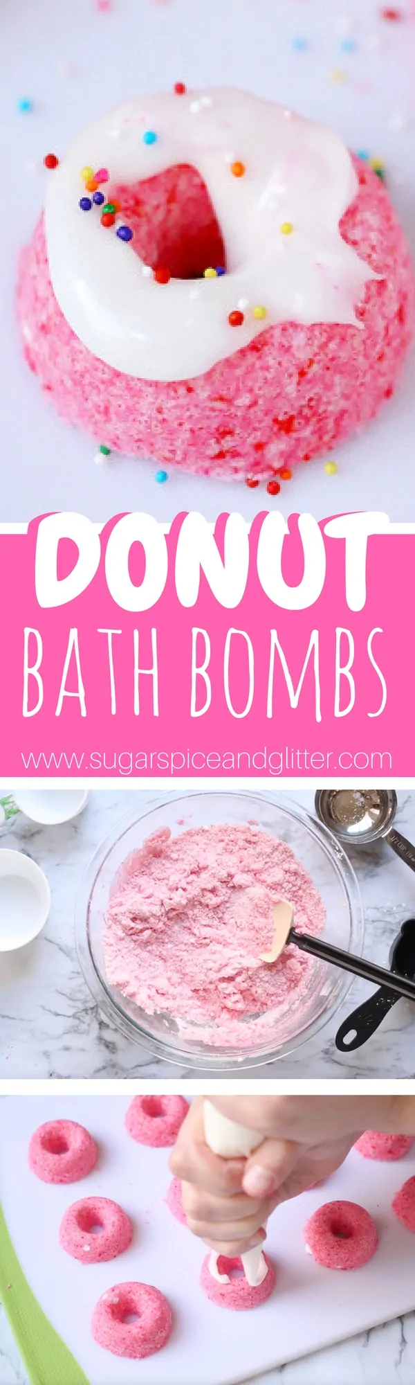 Delicious-smelling DIY Bath Bombs for a homemade gift idea with a bit of whimsy. A perfect homemade birthday gift or non-edible Valentine