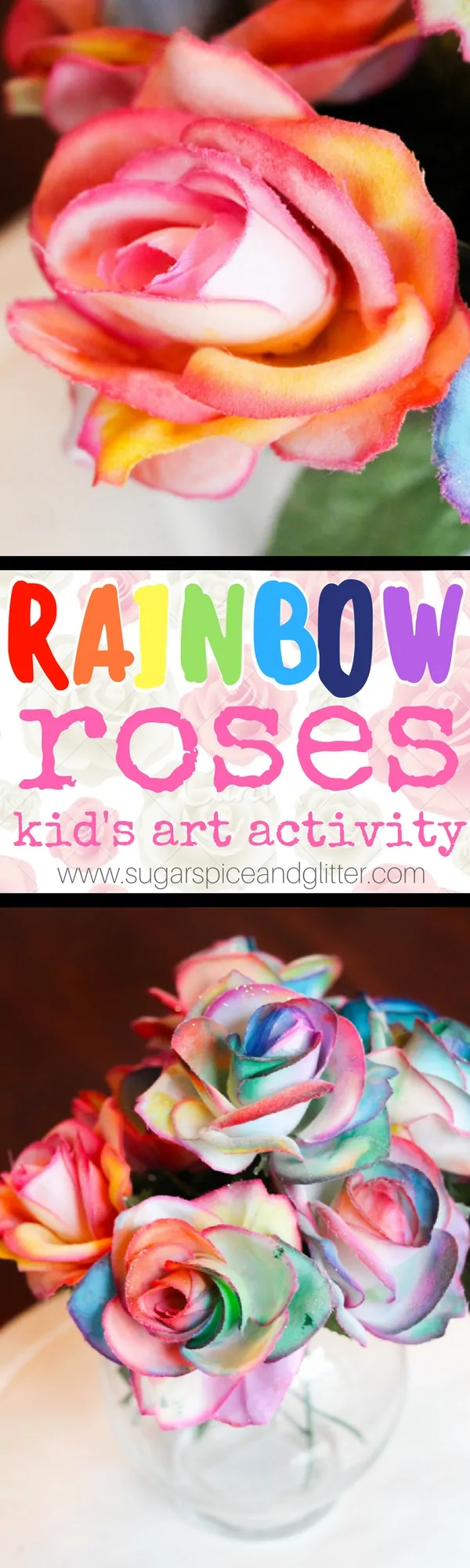 This easy rose craft for kids doubles as a beautiful Valentine's Day craft, Mother's Day craft - or just a pretty way to add some color to your home! An alice in wonderland inspired activity based on the Queen of Heart's painting the roses red