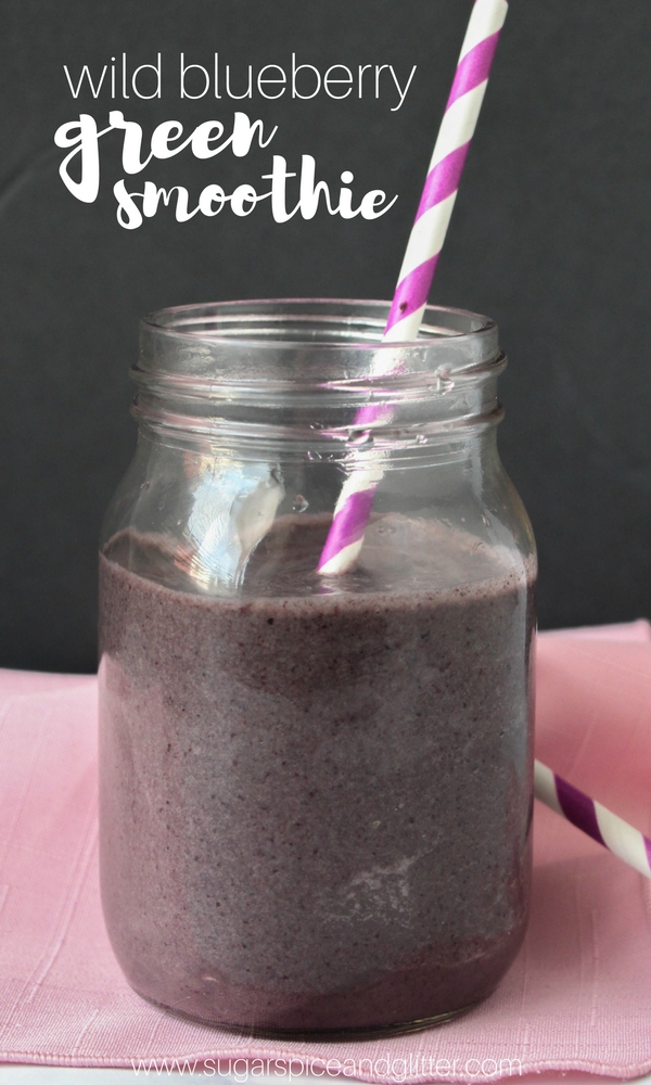 Wild Blueberry Spinach Smoothie - a delicious green smoothie without the green color, perfect for kids