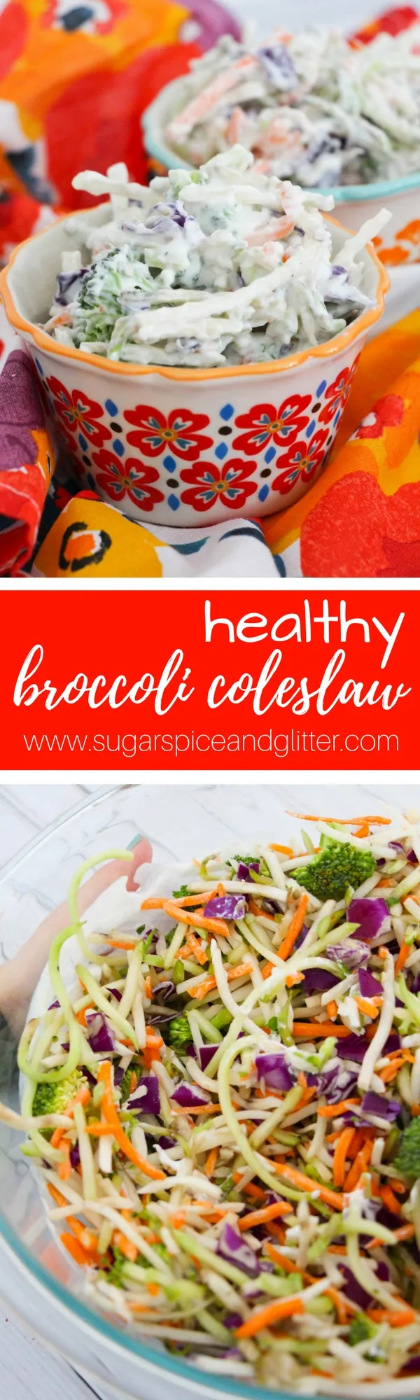 A creamy, crunchy colelsaw made with no mayo and no sugar - this healthy coleslaw recipe is the perfect BBQ salad and the healthy coleslaw dressing is so versatile
