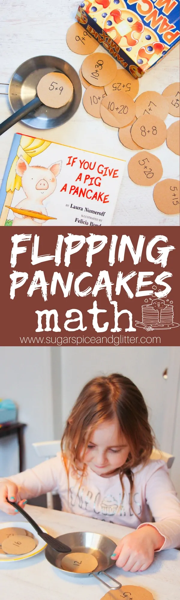 If You Give a Pig a Pancake inspired math activity - Flipping Pancakes math! A hands on math activity with quick DIY play food